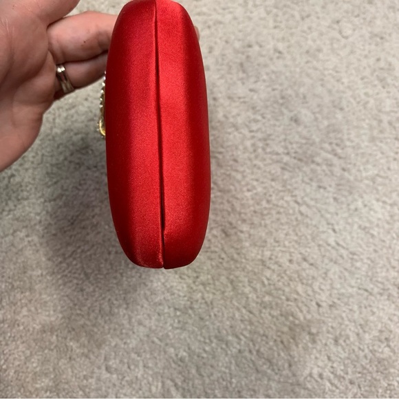 INC International Concepts Red Clutch with Silver Accent - Picture 3 of 14